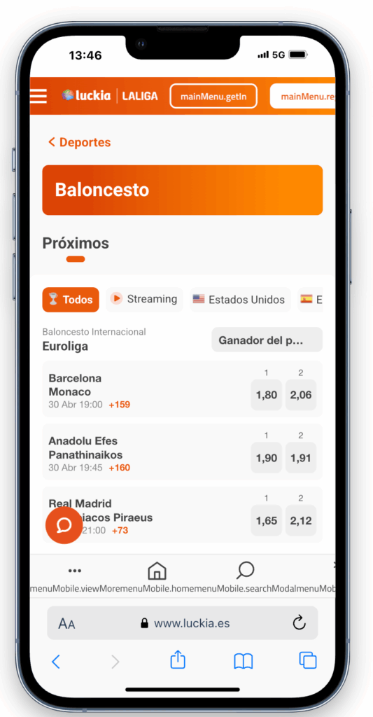 apuestas de baloncesto en luckia espana